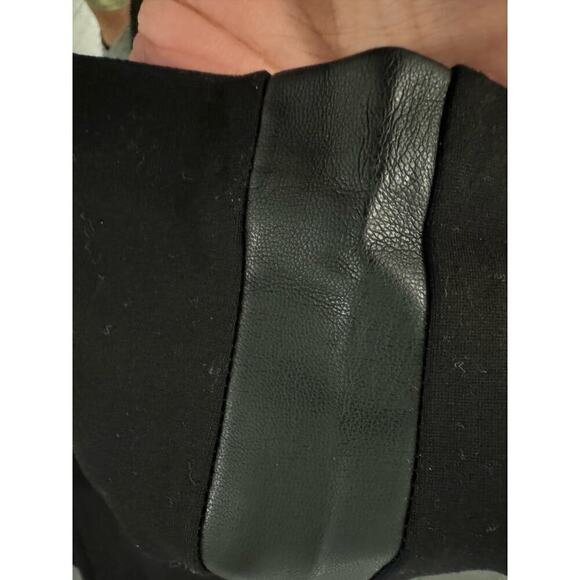 Zara Large Black Leggings with Faux Leather Side Panels - Picture 4 of 5
